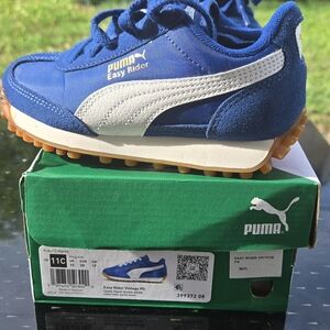 Puma Kids Easy Rider Blue White Sneakers